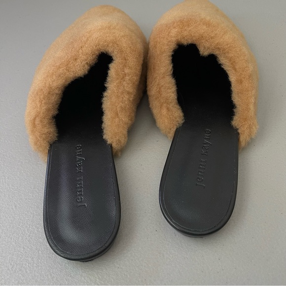 Jenni Kayne Shearling Pointed Toe Flat Mule in Natural EU40 US10 NWOB - Picture 5 of 11